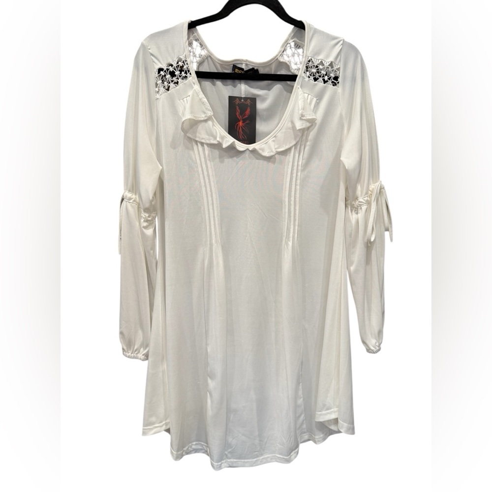 Reborn White Blouse with Lace Detail‎